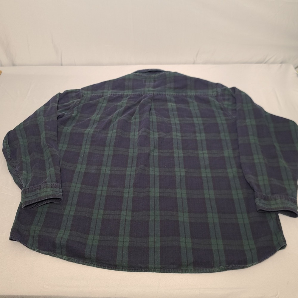 Vtg LL Bean Flannel Shirt XXL Mens Black Watch Plaid Plus Size 100% Cotton Y2K - Picture 3 of 8